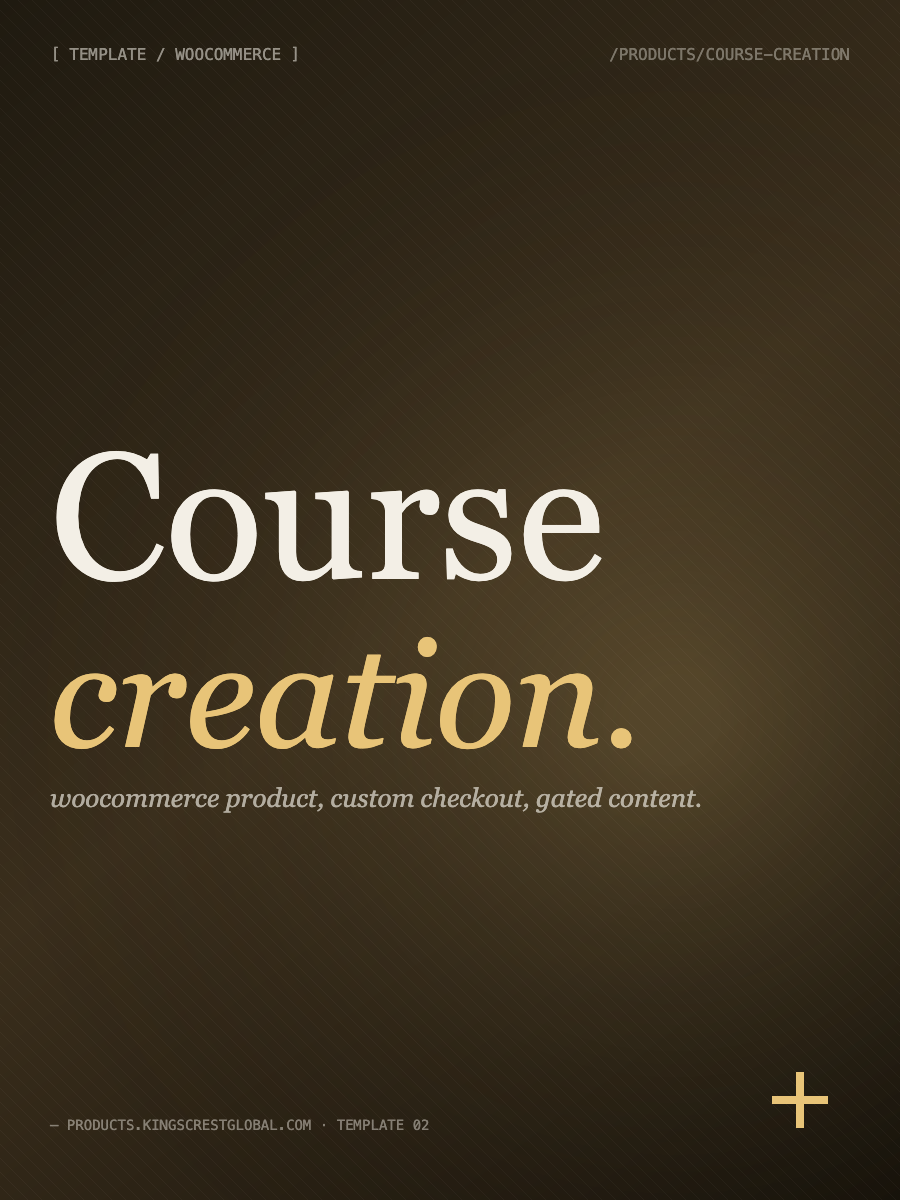 Course creation template